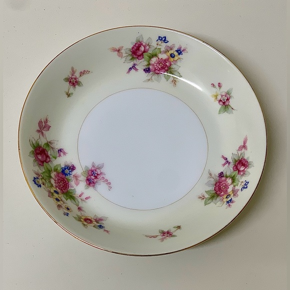 Mid Century Vintage F & B Japan Fine China Ivory Floral Soup Salad Bowl - Picture 2 of 11